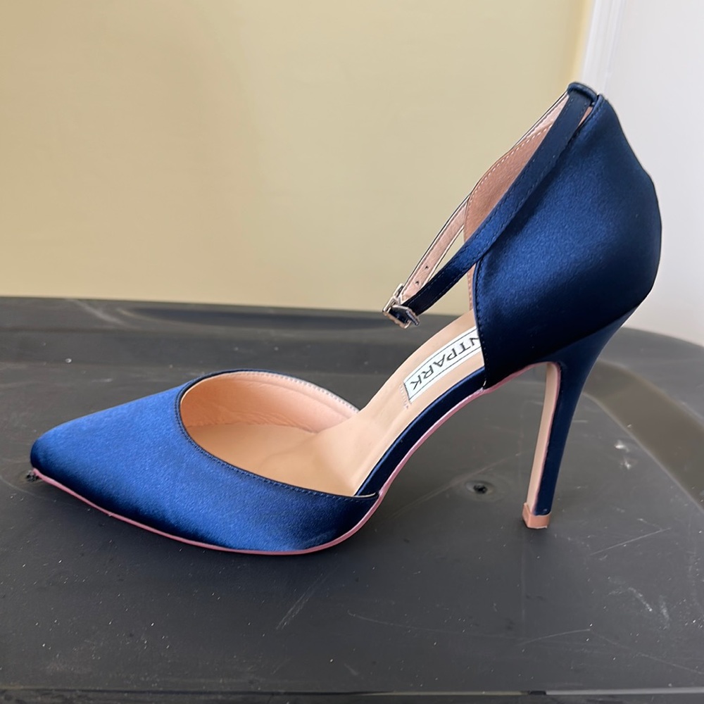 Elegant Park Navy Satin Shoes